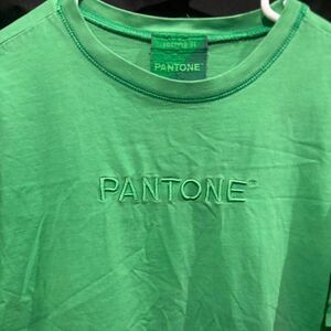 Forever-21 Women's Green Pantone Embroidered T-shirt